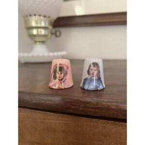 Vintage Heirloom Editions Thimbles Blue Boy & Pinkie Porcelain Cottagecore